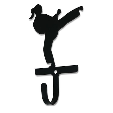 Village Wrought Iron Karate Woman & Girl Wall Hook - Small WH-376-S